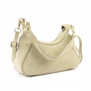 Кроссбоди замшевое на длинной ручке бежевый цвет Firenze Italy F-IT-98101B