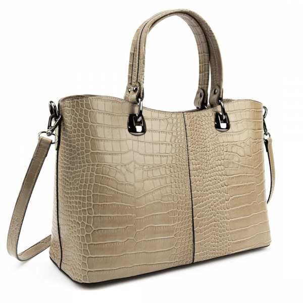 Кожаная женская сумка средних размеров бежевого цвета Firenze Italy F-IT-5454B-CR