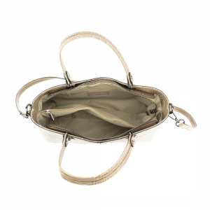 Кожаная женская сумка средних размеров бежевого цвета Firenze Italy F-IT-5454B-CR