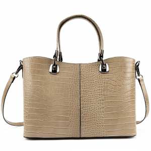 Кожаная женская сумка средних размеров бежевого цвета Firenze Italy F-IT-5454B-CR