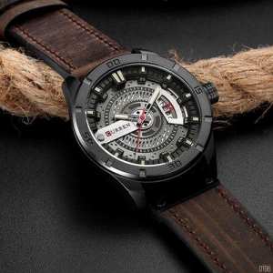 Curren 8301 Black-Dark Brown