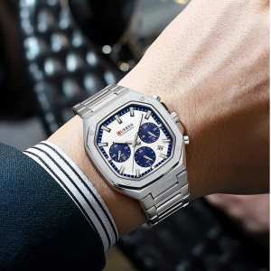 Curren 8459 Silver-White