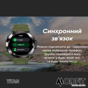 Розумний годинник Modfit Titan Black-Gold 35 мм.