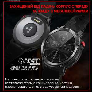 Розумний годинник Modfit Sniper Pro Black-Silver 41 мм.