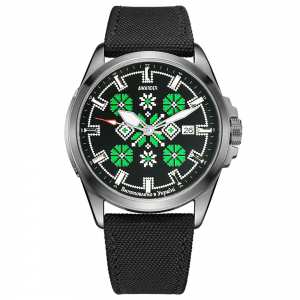 Awarder Embroidery Silver-Green Black Automatic 10ATM
