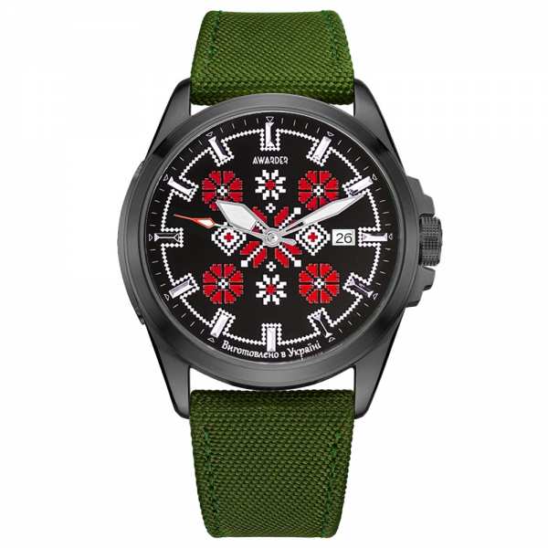 Awarder Embroidery Black-Red Green  Automatic 10ATM