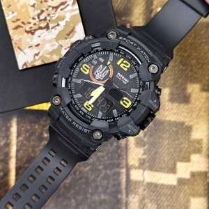 Годинник наручний Patriot 002BKUASI Тризуб срібло Чорні + Коробка