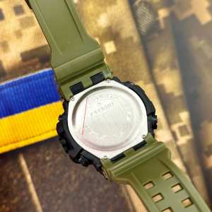 Годинник наручний Patriot 002AGUASI Тризуб срібло Зелені + Коробка.