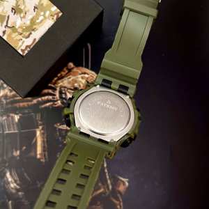 Годинник наручний Patriot 003CMGRUASI Тризуб срібло Зелений камуфляж + Коробка.