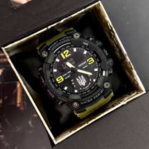 Годинник наручний Patriot 004AGUASI Тризуб срібло Зелені + Коробка.