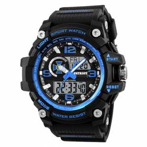 Годинник наручний Patriot 012BUBKSBU СБУ Чорні з синім + Коробка