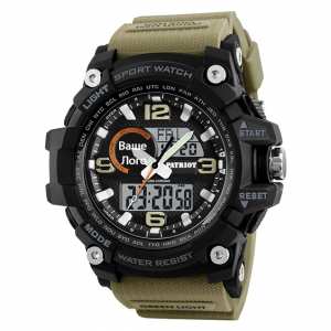 Годинник наручний Patriot 012BKKH Ваше лого Чорні з хакі + Коробка