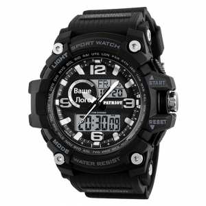 Годинник наручний Patriot 012BK Ваше лого Чорні + Коробка.