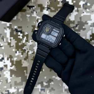 Годинник наручний Patriot 010BKUAGD Тризуб золото Чорні + Коробка.