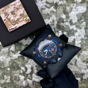 Годинник наручний Patriot 006BUSU ЗСУ Чорні з синім + Коробка.