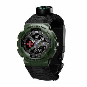 Годинник наручний Patriot 005AGSU ЗСУ Паракордовий ремінець Black + Коробка