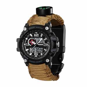 Годинник наручний Patriot 012BKSU ЗСУ Чорні Паракордовий ремінець Khaki + Коробка