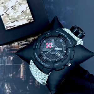 Годинник наручний Patriot 005BKSU ЗСУ Чорні Паракордовий ремінець ACU + Коробка