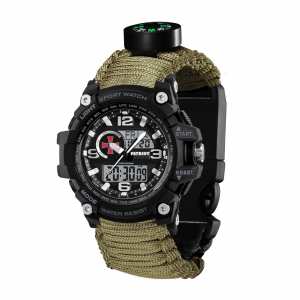 Годинник наручний Patriot 012BKSU ЗСУ Чорні Паракордовий ремінець Army Green + Коробка