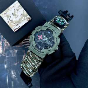 Годинник наручний Patriot 005AGSU ЗСУ Паракордовий ремінець Camo Green + Коробка