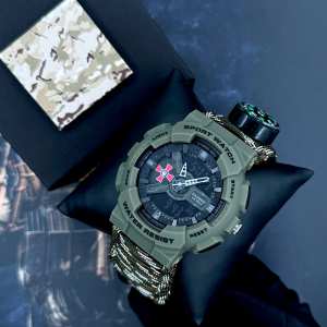 Годинник наручний Patriot 005AGSU ЗСУ Паракордовий ремінець Camo Green + Коробка