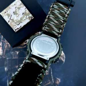 Годинник наручний Patriot 005AGSU ЗСУ Паракордовий ремінець Camo Green + Коробка