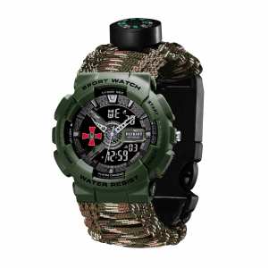 Годинник наручний Patriot 005AGSU ЗСУ Паракордовий ремінець Camo Green + Коробка