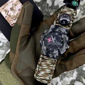 Годинник наручний Patriot 005CMGYSU ЗСУ Сірий камуфляж Паракордовий ремінець Camo Green + Коробка. Годинник наручний Patriot 005CMGYSU ЗСУ Сірий камуфляж Паракордовий ремінець Camo Green + Коробка.