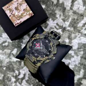 Годинник наручний Patriot 005CMGRSU ЗСУ Зелений камуфляж Паракордовий ремінець Army Green + Коробка.