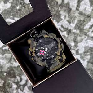 Годинник наручний Patriot 005CMGRSU ЗСУ Зелений камуфляж Паракордовий ремінець Army Green + Коробка.