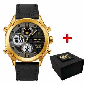 Часы наручние Patriot 017GDBK Тризуб золото Gold-Black.