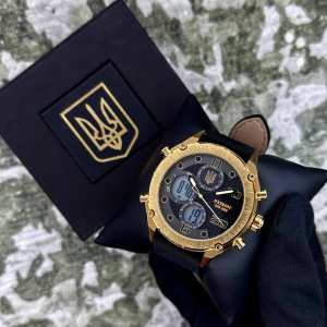 Часы наручние Patriot 017GDBK Тризуб золото Gold-Black