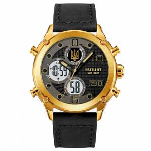 Часы наручние Patriot 017GDBK Тризуб золото Gold-Black