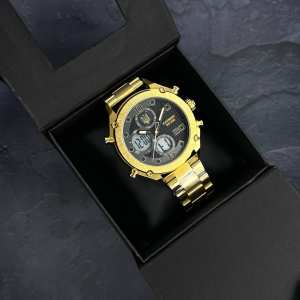 Годинник наручний Patriot 017 Тризуб Золото Gold-Black-White Steel