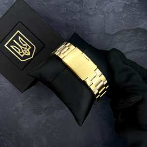 Годинник наручний Patriot 017 Тризуб Золото Gold-Black-White Steel