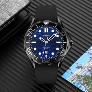Skmei 9276PBKBU Black-Blue Silicone Strap