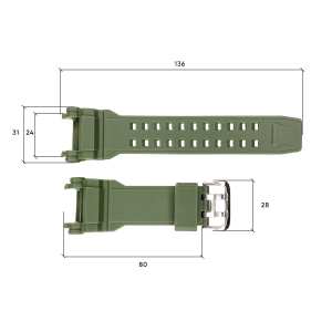 Ремешок для часов Skmei 1343AG Army Green