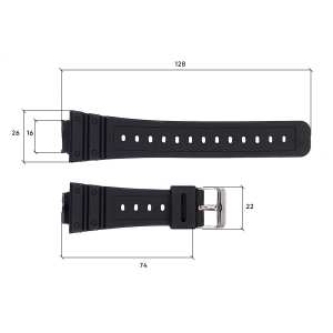 Ремінець для годинника Skmei 1628BKBK Black-Black