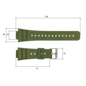 Ремешок для часов Skmei 1628AGWT Army Green-White