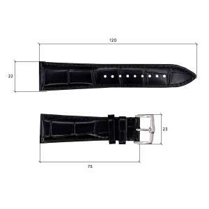 Кожаный ремешок Premium 22х18 мм. Black