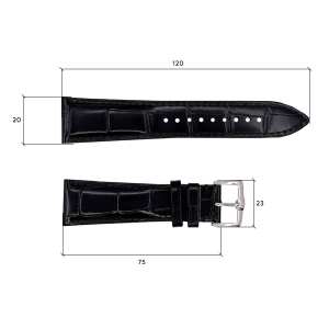 Кожаный ремешок Premium 20х18 мм. Black