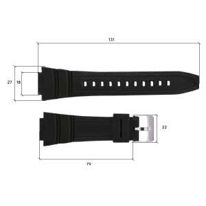 Ремешок для часов Skmei 1454BKBK Black-Black