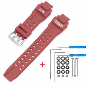 Ремешок для Casio G-Shock GW-A1000/GW-4000/GA-1000 Red Silver