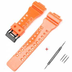 Ремешок для Casio G-Shock GA-100/110/120 Orange-Glossy BK