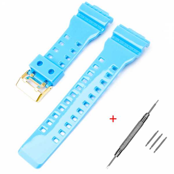 Ремешок для Casio G-Shock GA-100/110/120 Light Blue-Glossy GD