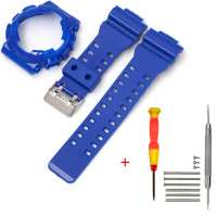 Ремешок + безель (рант) для Casio G-Shock GA-100 Dark Blue-Glossy SI