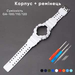 Ремешок + безель (рант) для Casio G-Shock GA-100 Dark Blue-Glossy SI