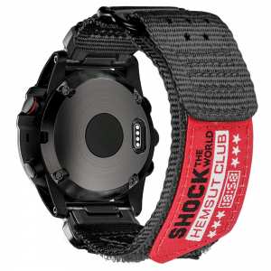 Ремешок для часов Hemsut HGA142 Shock the world Garmin Black 22 mm
