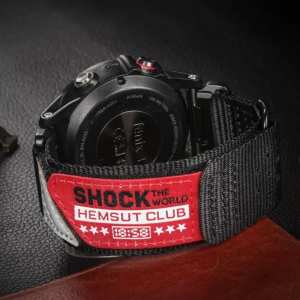 Ремешок для часов Hemsut HGA142 Shock the world Garmin Black 22 mm