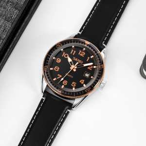 Skmei 9232LRGBK Rose-Gold Black Leather SALE